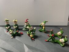 Vintage Josef Originals ELVES Lot Of 8 Highly Collectible Christmas Decor picture