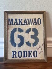 1976 Makawao Rodeo Maui Hawaii HI Cloth Cut Out Framed #63 4th Of July Jersey picture