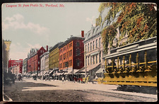 Vintage Postcard 1907-1915 Congress Street, from Preble St. Portland, Maine (ME) picture