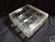 Hazel Atlas Large Clear Glass Refrigerator Container Plaid Pattern picture