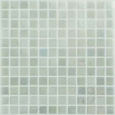 Modern 1X1 Squares FOTOLUMI3 Fireglass#3 Pearl White Glows Turquoise Glossy Glas picture