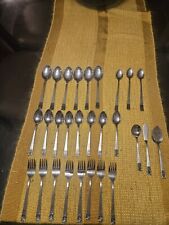 Rare Vtg 28pc Hull Danish Queen Stainless Steel MCM 4 Place Sets Beautiful picture