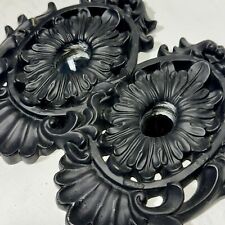 Vintage Ornate Black Wall Decor With Small Mirrors Plaster 9” x 7.5” Heavy picture