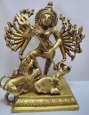 Brass 7 inches  Mahishasur Mardini  Statue Hindu Goddess Usa  Fast Ship picture
