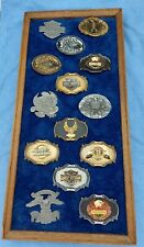 Harley Davidson Belt Buckle Lot Of 14 Vintage 1970-1980's With Wall Display New picture
