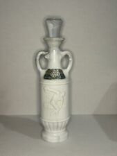 Vtg 1971 Jim Beam Discus Bottle Decanter White Marble Slag Glass Greek Olympian picture