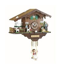 Trenkle Kuckulino Black Forest Clock Swiss House with Turning Goats, Quartz M... picture