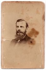 ANTIQUE CDV C. 1860s WALLIS ABBOTT HANDSOME BEARDED MAN NAMED CHICAGO ILLINOIS picture
