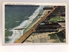 Postcard General View Looking South Ocean City New Jersey Linen 1935 picture