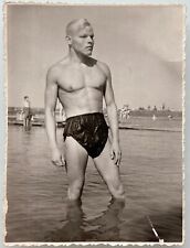 Shirtless Man Physique Beefcake Handsome Affectionate Gay Interest Vintage Photo picture