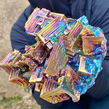 6.9LB Rainbow bismuth ore crystal titanium metal mineral specimen point healing picture