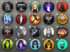 Rock Metal Music Band Pin Badges 32mm | Bands | Pins | Rock Bands | Music Badges picture