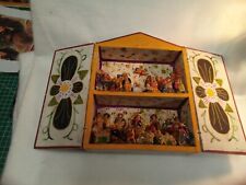 Vtg Folk Art Shadow Box Diorama Holy Family Wood Box Double Scene Peruvian 13