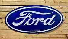 SIGN RARE FORD DOUBLE  SIDED GAS & OIL PORCELAIN ENAMEL SIGN48 INCHES OVAL SIGN picture