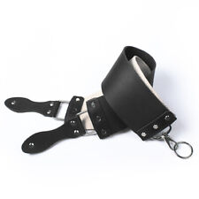 Barber's Latigo Leather Straight Razor Strop. Dual Strap (black) - STAMESKY picture