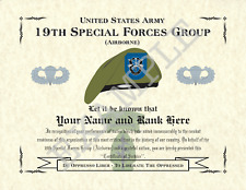 19th Special Forces Group (A) Personalized Art Print 8.5 x 11 (BADGE) picture