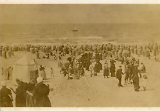 Netherlands, A Crowded Beach Vintage Albumen Print. Vintage Netherlands. Country B picture