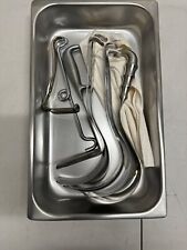 vtg medical retractors set of 7 in metal tray picture