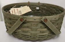 Longaberger 2010 Sage Green Bakers Basket+Non Long. Plastic Protector TAILGATE picture