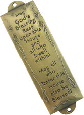 Holy Land Market House Blessing Mezuzah with Scroll - Bronze Tone picture