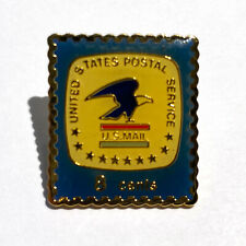 USPS Vintage 70s 80s Postal Service Emblem 8c Stamp Collectible Enamel Pin picture