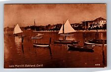 Oakland CA-California, Lake Merritt, Antique, Vintage Souvenir Postcard picture