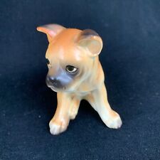 Little Vintage Ceramic Boxer Puppy Figurine Seated Brown Excellent picture