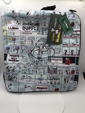 NEW W TAGS Rare LL Bean Adventure Duffle Bag Peanuts Snoopy Xmas 11” X 23” X 11” picture