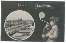 Greetings from Hamburg, Germany, 1905 Real Photo Postcard, Used picture