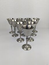 Set Of 10 Vtg Flagg & Homan Pewter Wine Sherry Water Goblet Cups 6