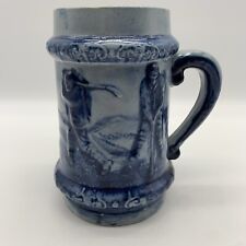 Antique Robinson Clay Pottery Blue Stoneware Mug Stein Golf Sports Golfers picture