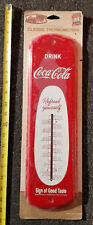 VINTAGE  Drink Coca Cola Bottle Refresh Yourself Gas Station Thermometer Sign  picture