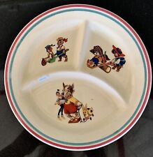 Crown Potteries, Co Vintage Divided Baby Children's Dish Dogs 7.5