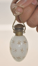 Vintage Cut Glass Oval/Egg Shape White Star Design Perfume Bottle, Collectible picture