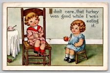 Thanksgiving Child With Full Belly That Turkey Was Good Postcard K28 picture