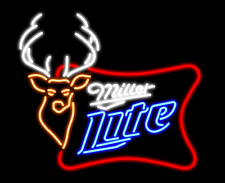 New Miller Lite Deer High Life  Neon Light Sign Lamp Bar Beer Decor 24