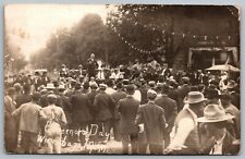 Winnebago MN~Governor's Day~Adolph O Eberhart Gives Speech~Corner Drug~1913 RPPC picture