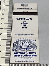 Vintage Matchbook Cover  Captain Curt’s Crab-Oyster Bar  Siesta Key, FL  gmg picture