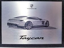 PORSCHE Table Top Plaque Etched Metal TAYCAN ELECTRIC CAR 9x12