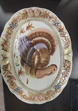 Gailstyn-Sutton vintage hand-painted large turkey platter picture