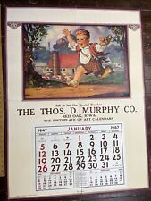 1947 Salesman Copy Calendar Hi Daddy Boy Red Oak, IA Series 47R3 RARE VTG picture