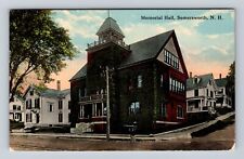 Somersworth NH-New Hampshire, Memorial Hall, Antique, Vintage Souvenir Postcard picture