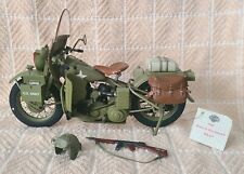 Franklin Mint 1942 Harley-Davidson WLA Military Bike With Helmet, Rifle & Box. picture
