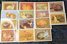 NOS 1989 Lot of 15 Lesley Anne Ivory Cats Kittens Quilts Quilting Postcards Book picture