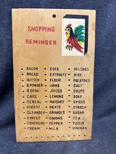 Vintage Wall Hanging Wood Grocery Shopping List  NO PEGS picture