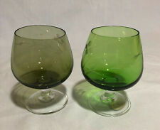 2 Vintage Etched 6oz Green Brandy Snifter National Potteries Made In Japan MCM picture