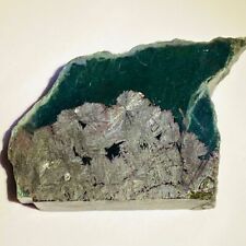 Nephrite Green Jade With Magnetite Hematite from California Slab Slice 27g  picture