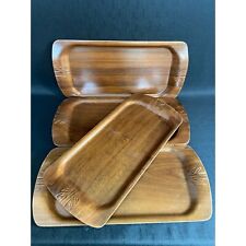 Set of 4 Vintage Overton Bentwood Canape Serving Trays Retro MCM picture