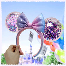 Shanghai Disney~Parks Pink Bow Headband Limited Sequins Minnie Ears Confetti US picture