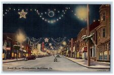 c1930's Broad St. At Christmastime Bethlehem Pennsylvania PA Vintage Postcard picture